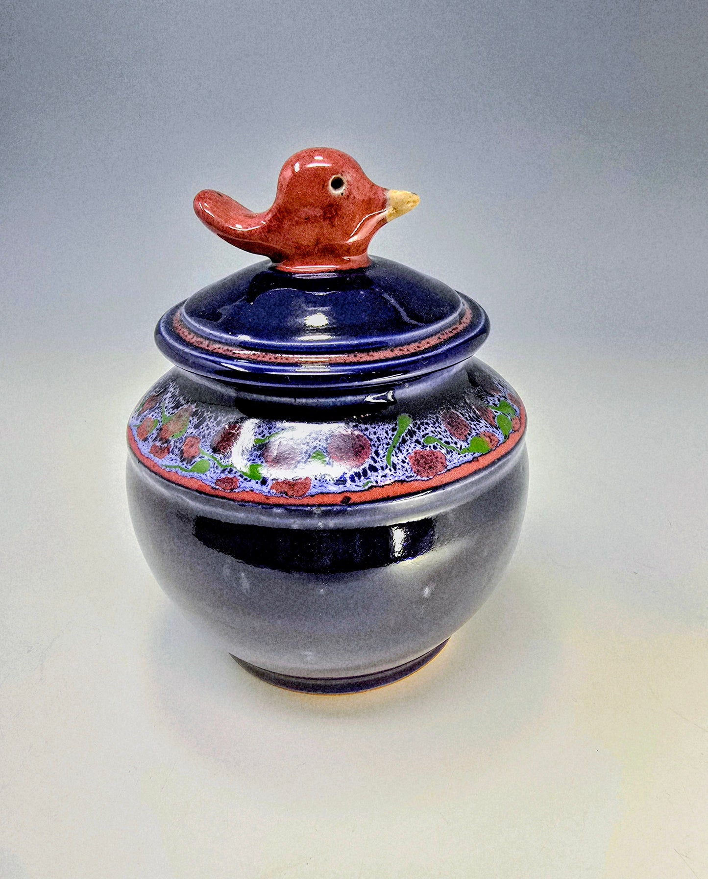 Blue Jar with Bird