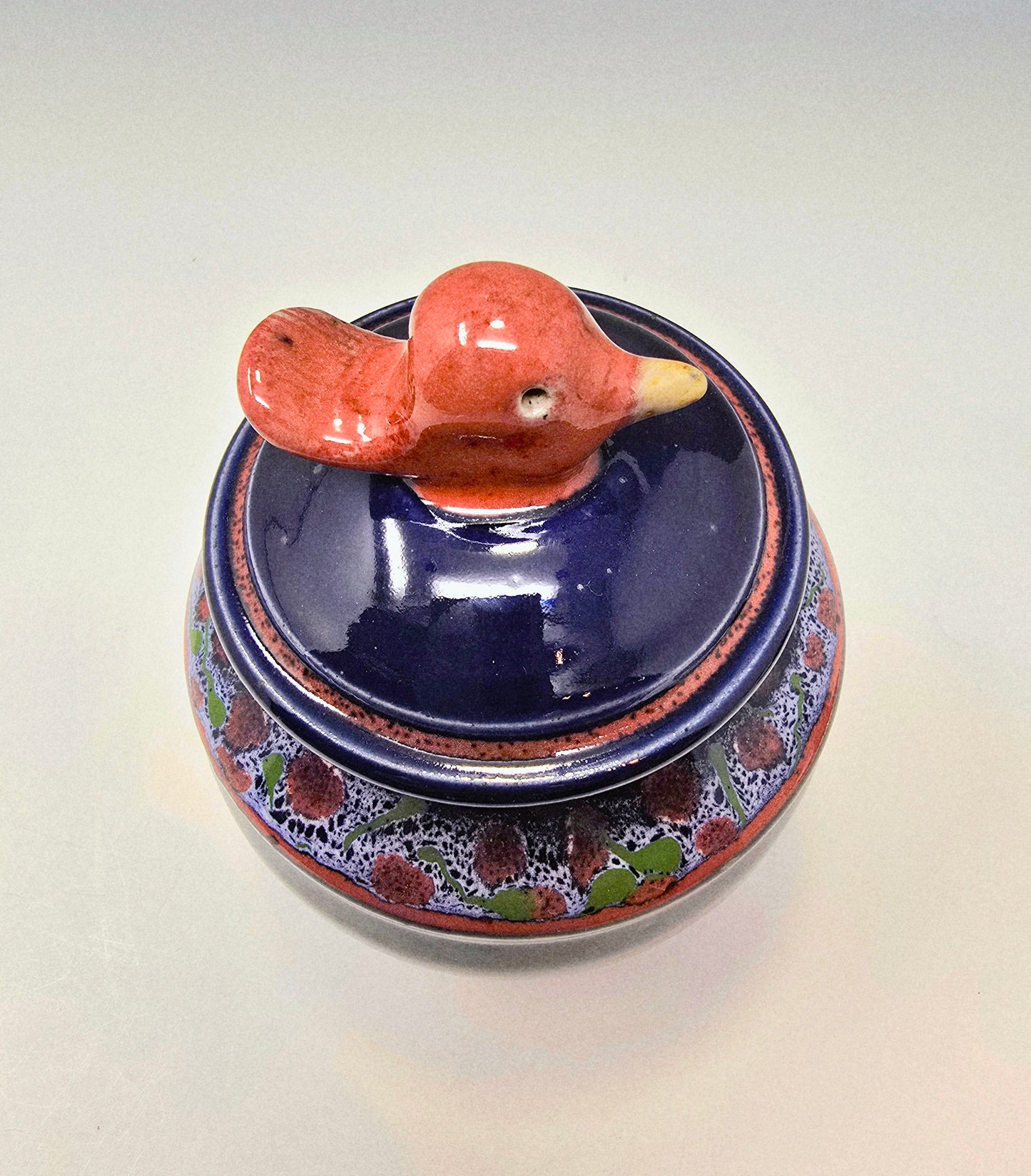 Blue Jar with Bird