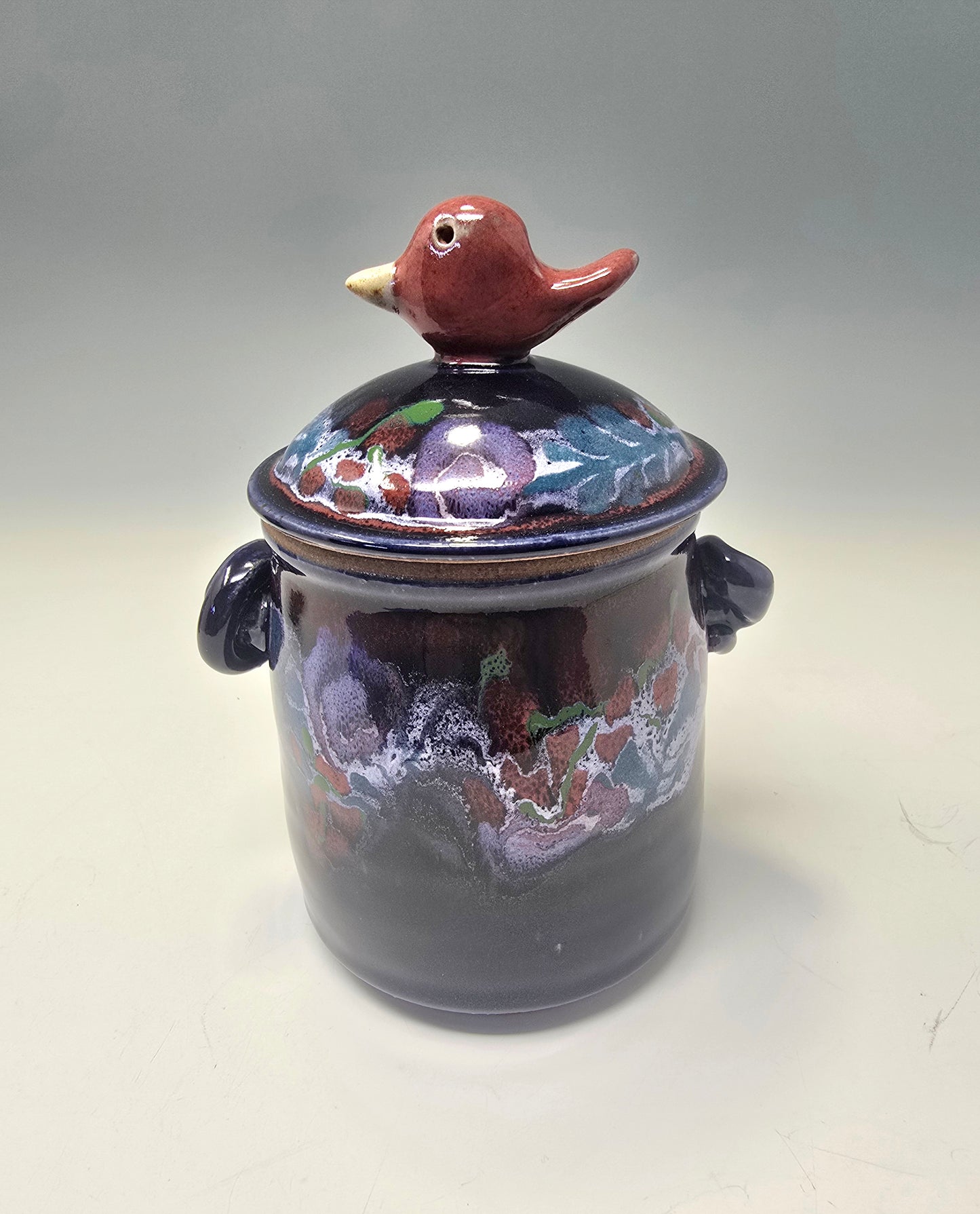 Blue Jar with Bird