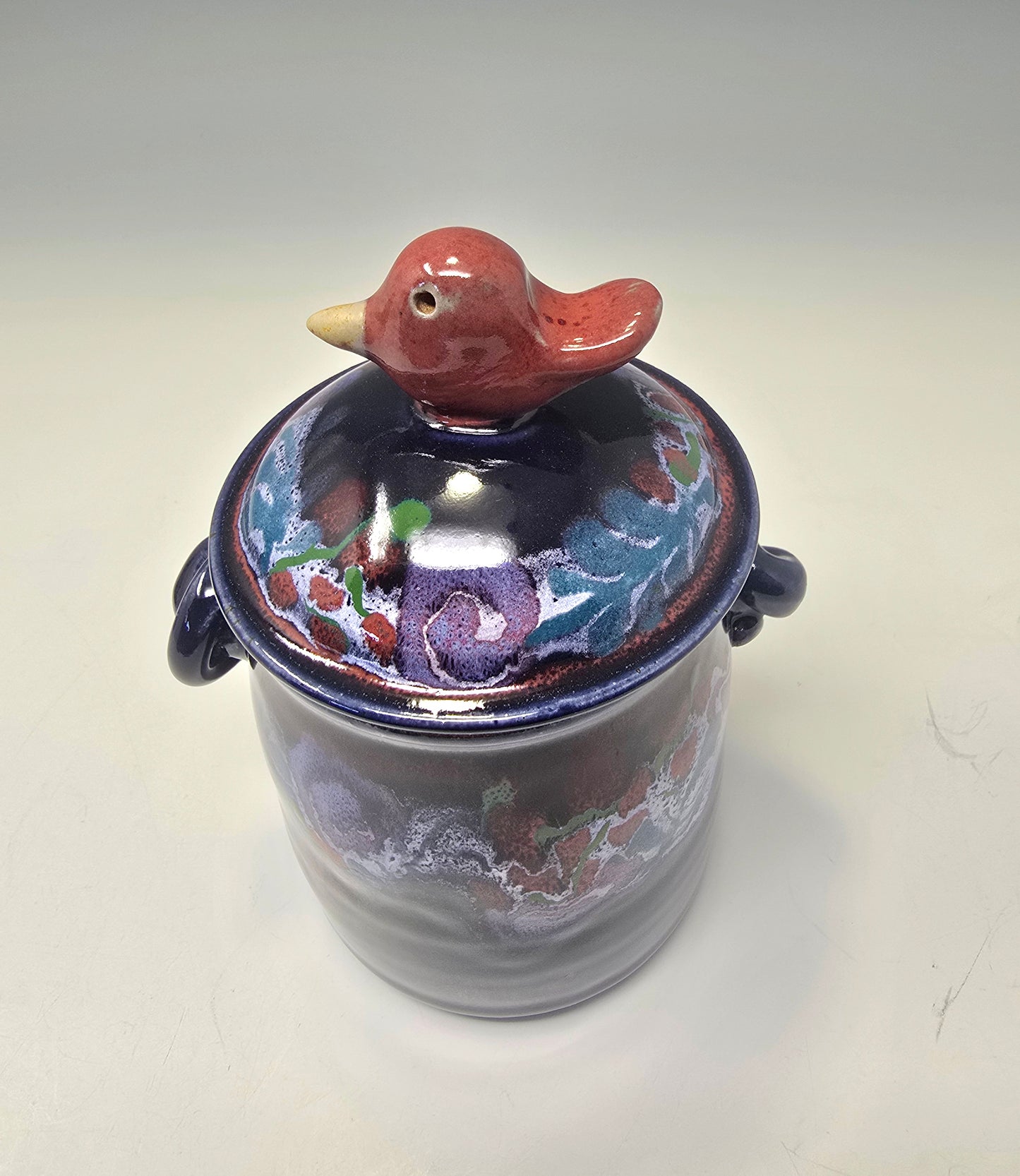 Blue Jar with Bird