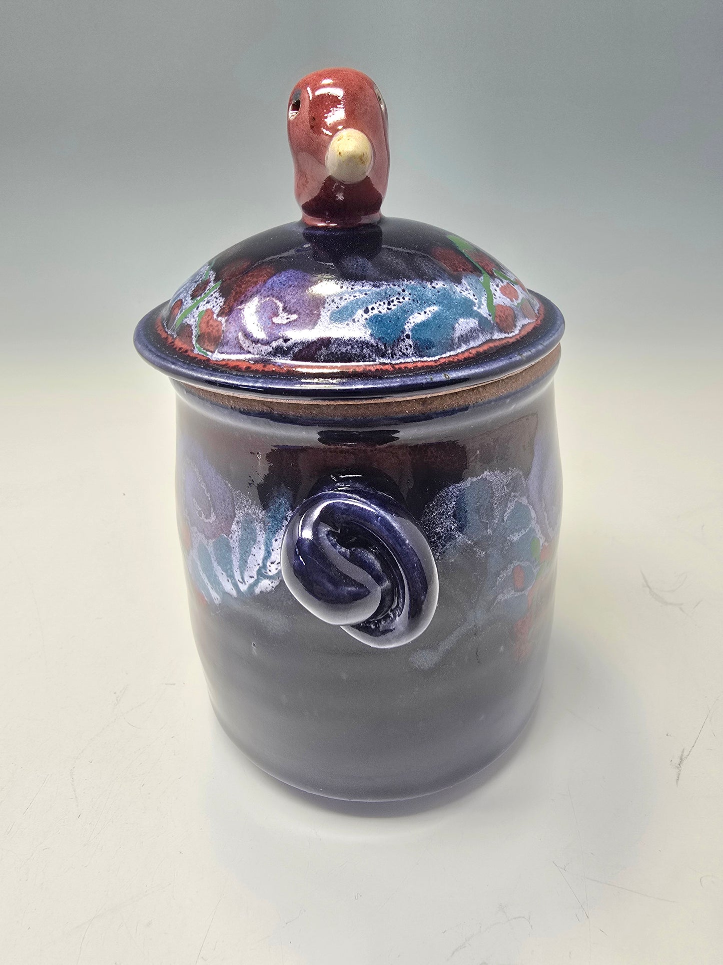 Blue Jar with Bird